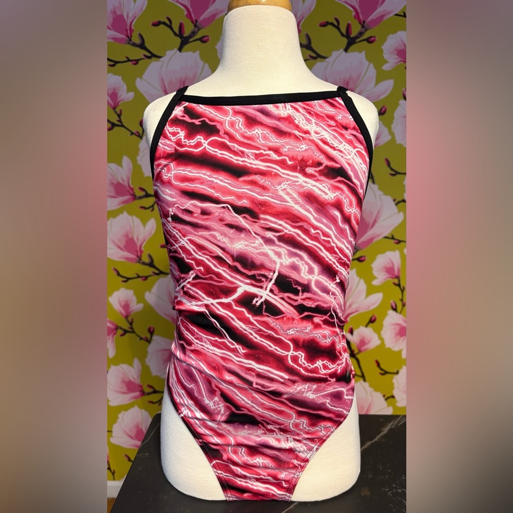 Pink lightning Pattern Swimsuit